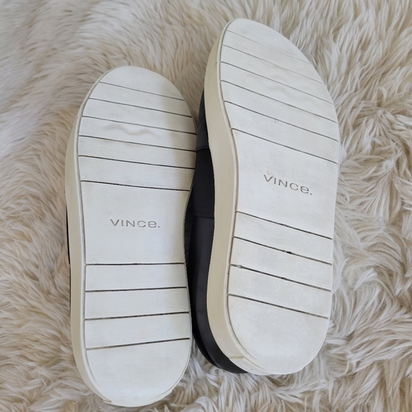 Vince Corbin Black Leather Slip On Loafer Sneaker Size 6.5 - Picture 9 of 10